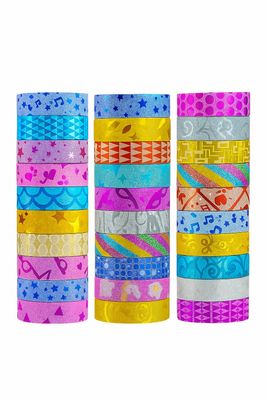 cinta decorada  metalica con 10 pzas por tubo