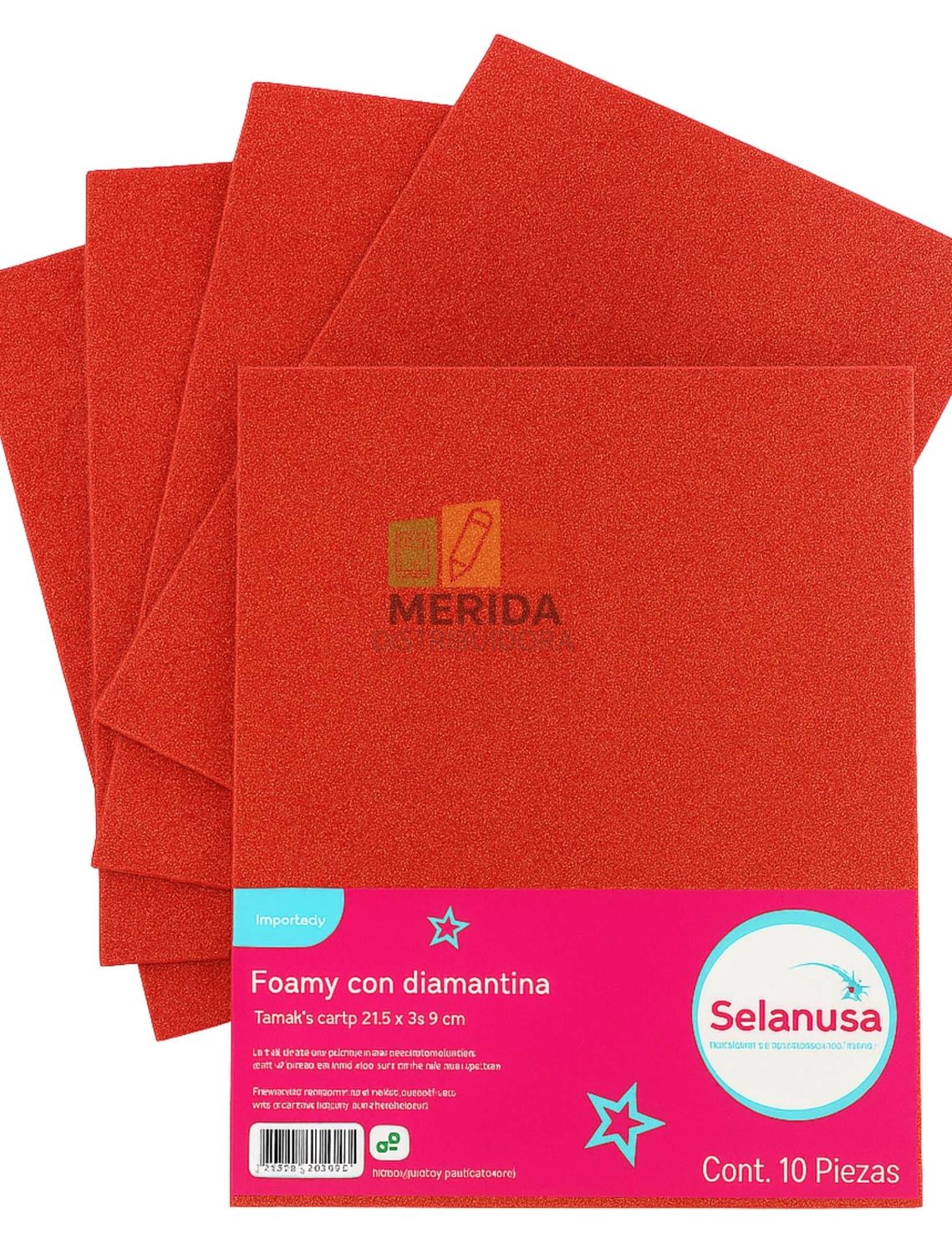 Foamy carta c/10 rojo diamantado #104