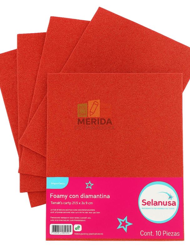 Foamy carta c/10 rojo diamantado #104
