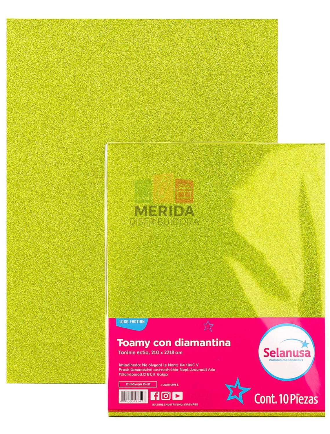 Foamy C/5 Diamantado (56cmX43cm) Verde Limon-108