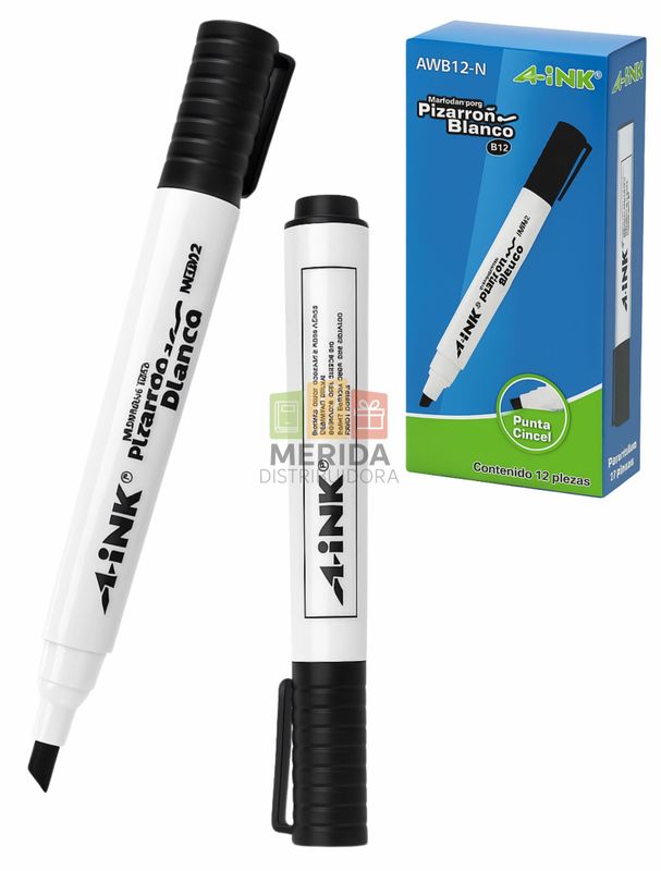 marcador c/12 de pizarra grueso aink negro