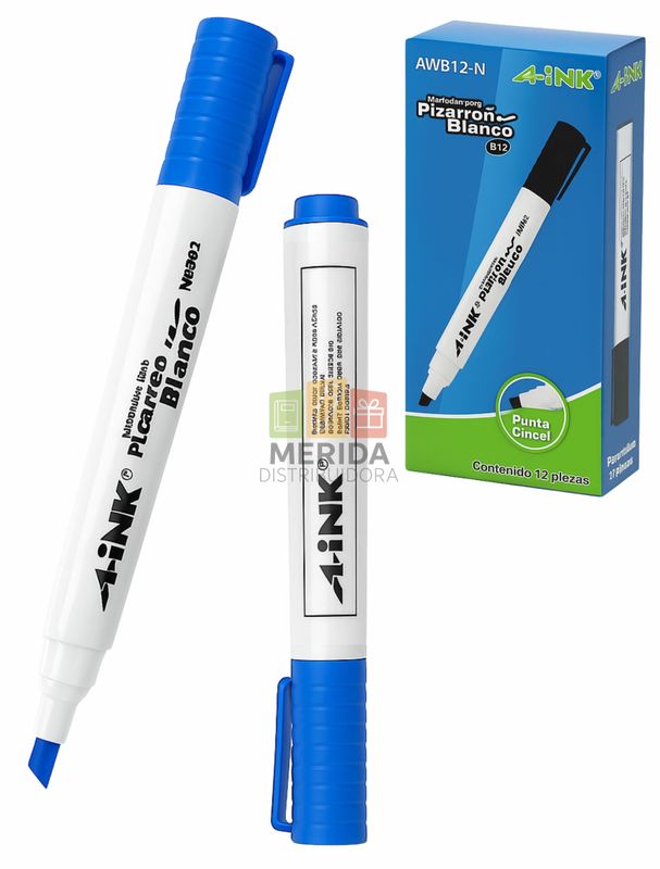 marcador c/12 de pizarra grueso aink azul