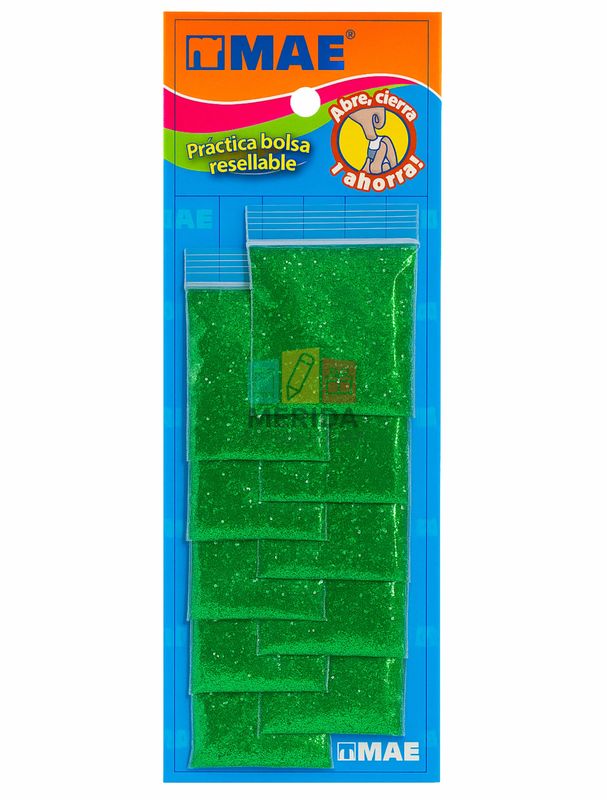 Diamantina 5gr - 10 sobres verde bandera