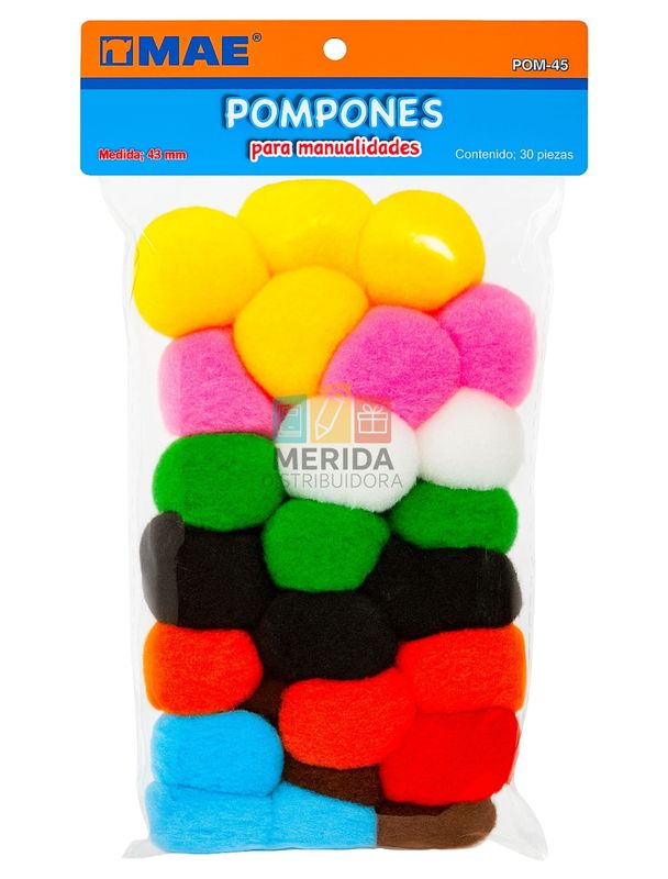 Pompones  c/30 pzas 45mm MAE