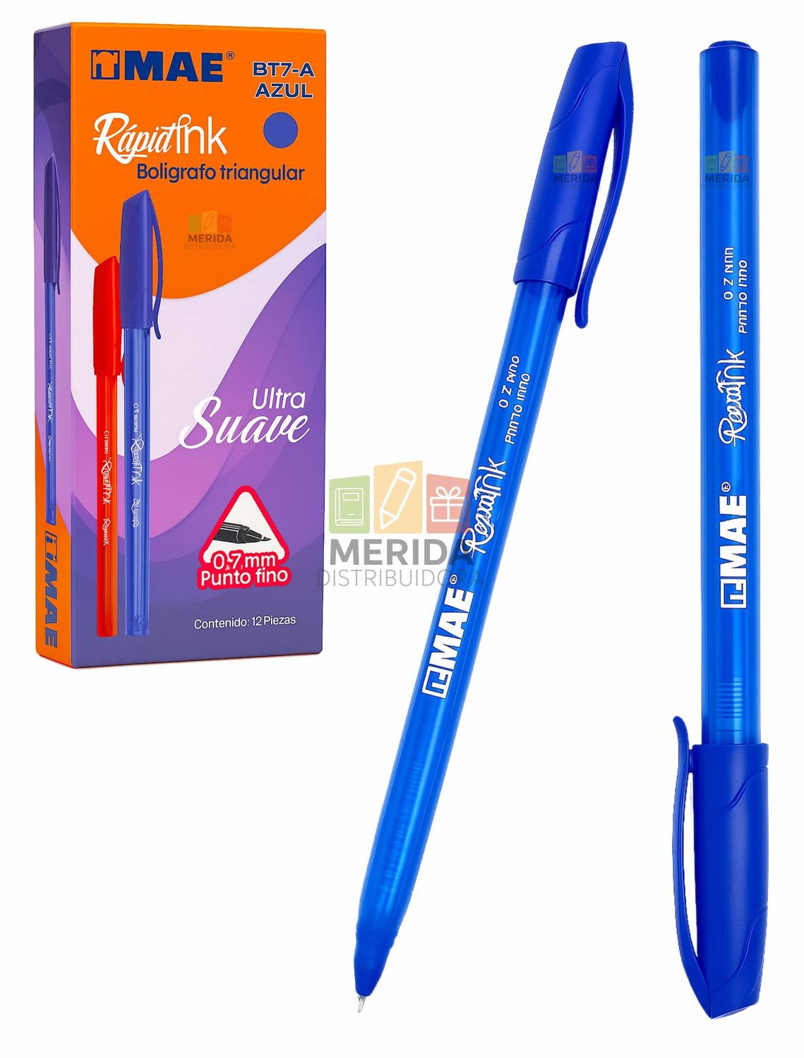 Bolígrafo c/12 Punto Fino 0.7mm azul