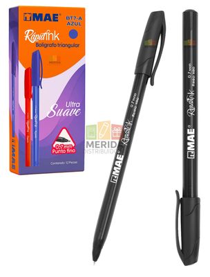 Bolígrafo c/12 Punto Fino 0.7mm negro