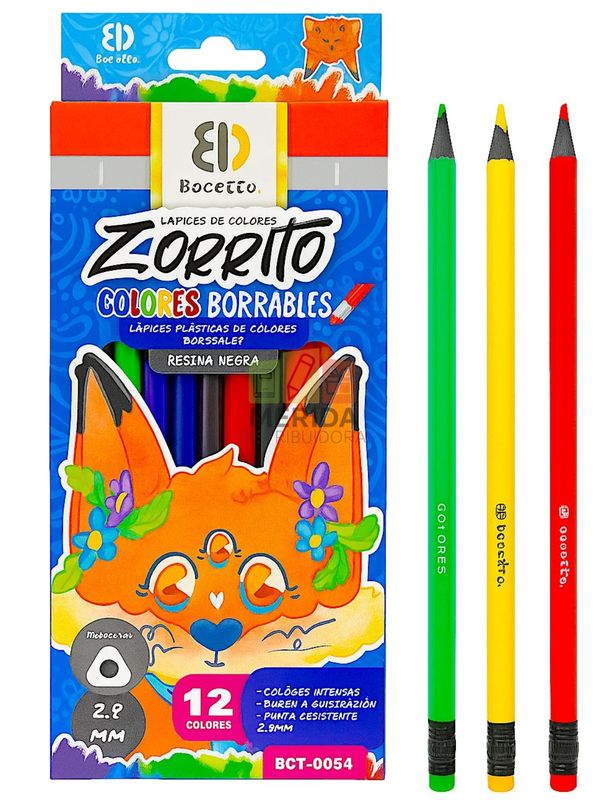 Colores c/12 borrables BOCETTO