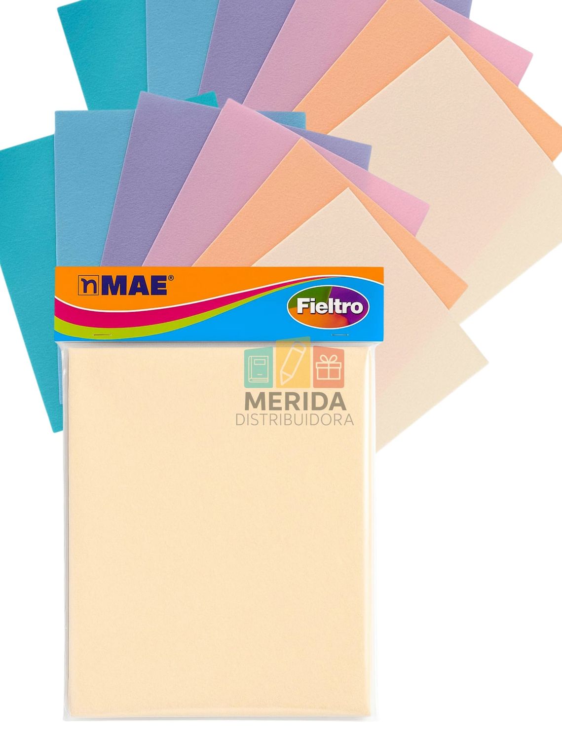 Fieltro c/12 Surtido MAE Tamaño Carta Pastel