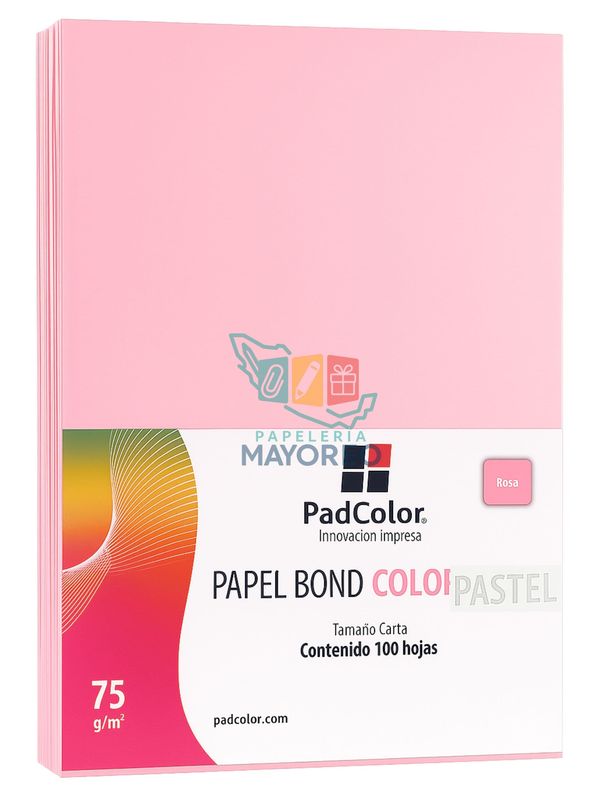Hojas de Color Rosa pastel Tamaño Carta | Paq. c/100