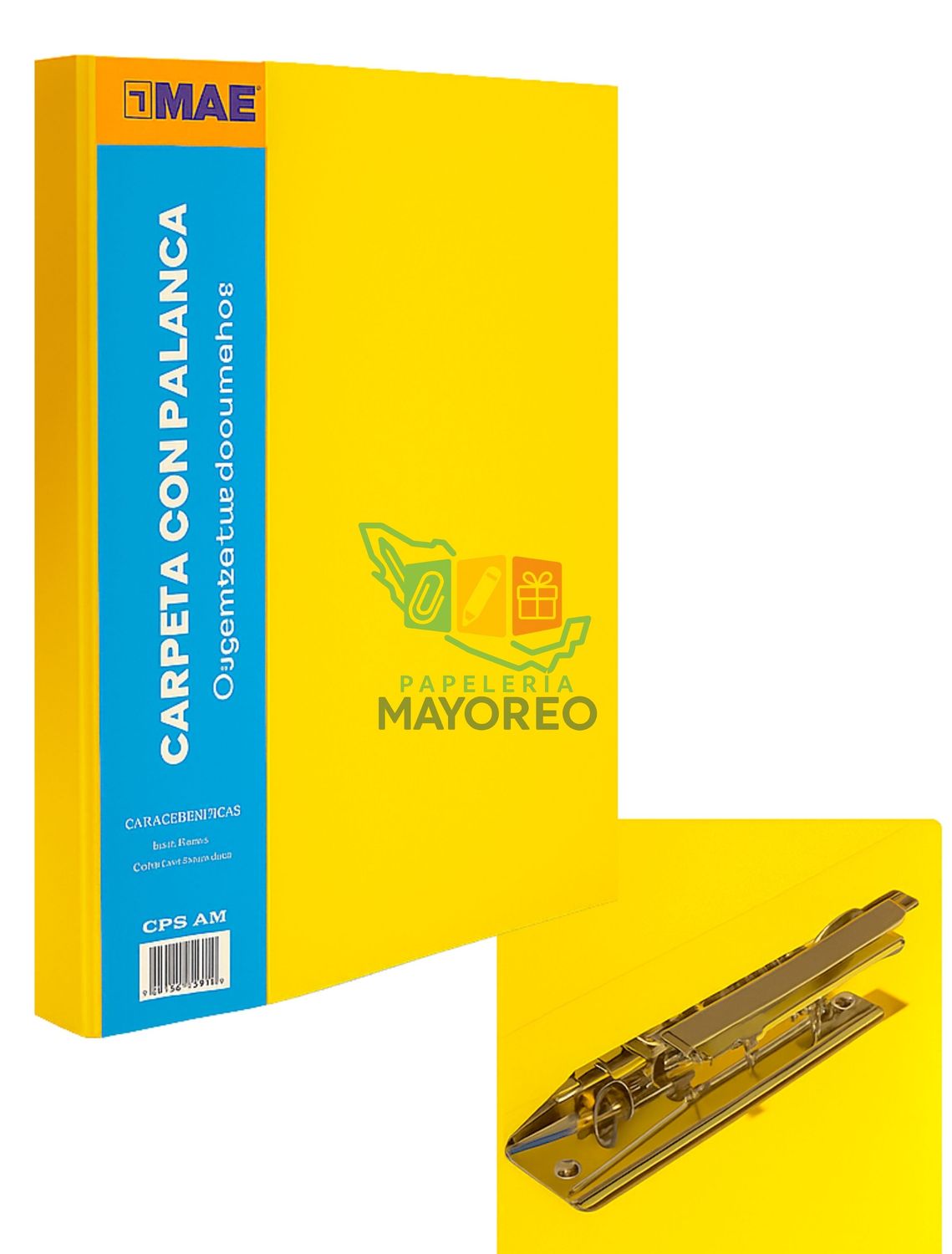 Carpeta de palanca amarillo MAE de plástico