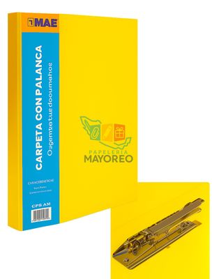 Carpeta de palanca amarillo MAE de plástico