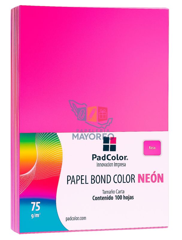 Hojas de Color Rosa Fluo Tamaño Carta | Paq. c/100