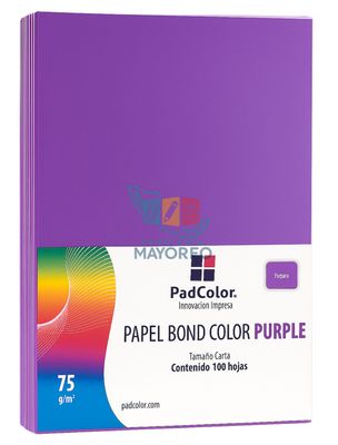 Hojas de Color Morado Tamaño Carta | Paq. c/100