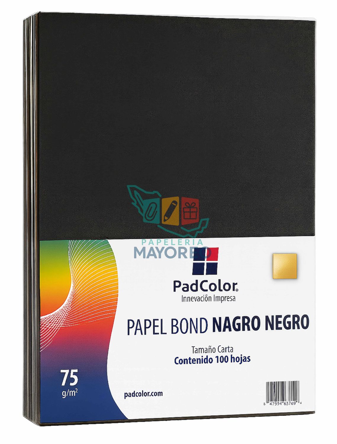 Hojas de Color Negro Tamaño Carta | Paq. c/100