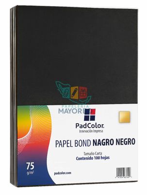Hojas de Color Negro Tamaño Carta | Paq. c/100 Hojas de Color Negro Tamaño Carta | Paq. c/100