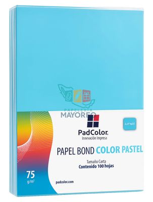 Hojas de Color Azul pastel Tamaño Carta | Paq. c/100