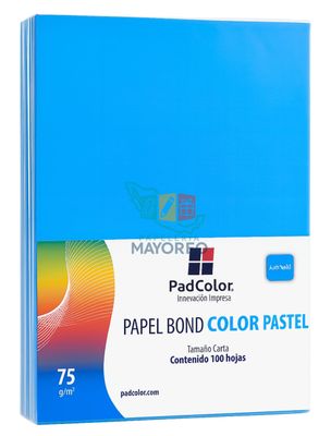 Hojas de Color Azul Celeste Tamaño Carta | Paq. c/100 Hojas de Color Azul Celeste Tamaño Carta | Paq. c/100