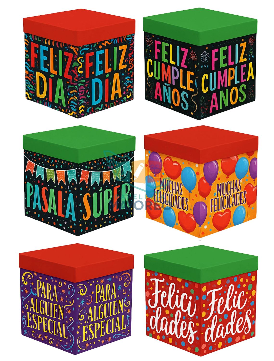 Cajas 15cm c/12 Pad Color de caple divertifiesta