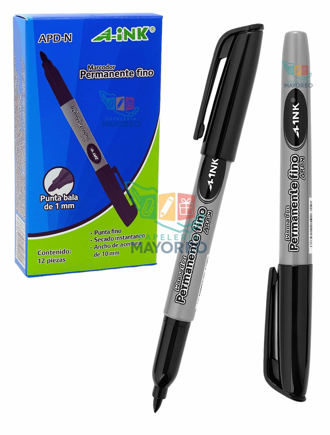 Permanente c/12 Fino A-INK APD-Negro
