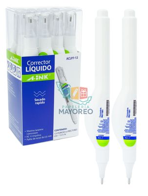 Corrector c/12 – Punta Metálica 0.8 mm – Tipo pluma