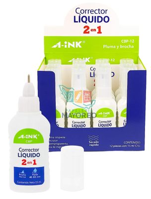 Corrector líquido 2 en 1 (pluma y brocha) 1 pza