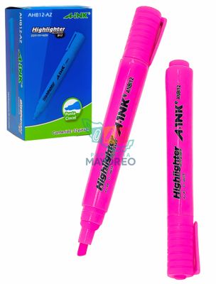 Resaltador c/12 Punta Cincel Rosa