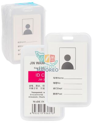 Portagafete vertical plastico rigido c/10 11x7cm