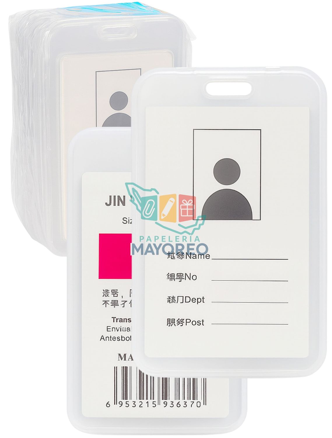 Portagafete vertical plastico rigido c/10 13x9cm