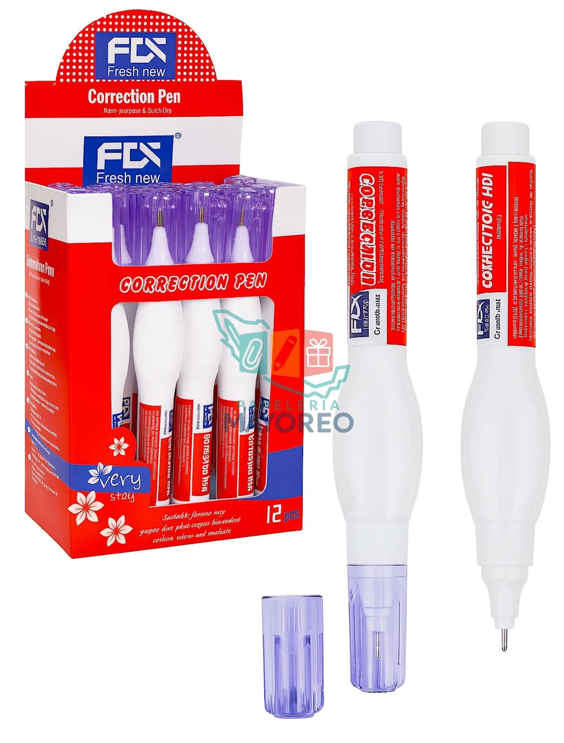 Corrector c/12 pluma importado