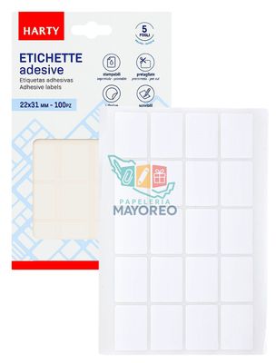 Etiquetas Adhesivas 22x31mm - Paq c/5 Hojas
