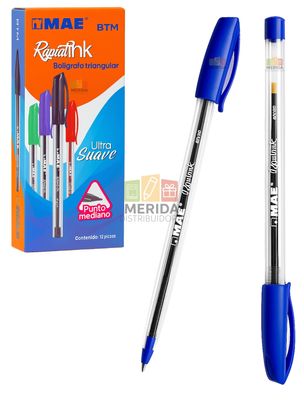 Bolígrafo c/12 Punto med 1 mm azul