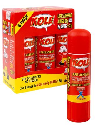 Lápiz Adhesivo KOLE 22g – Paq 6 piezas