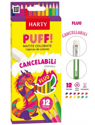 Colores c/12 borrables HARTY largos