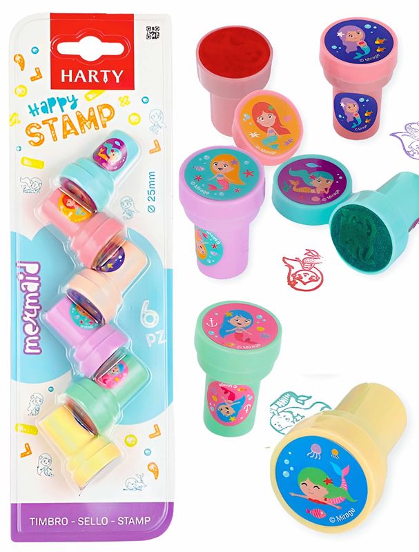 Sellos Infantiles HARTY 6 pzas Sirenitas