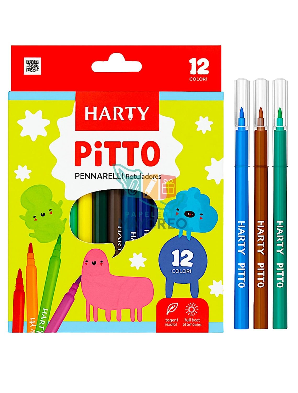 Plumones HARTY – Estuche con 12 Colores