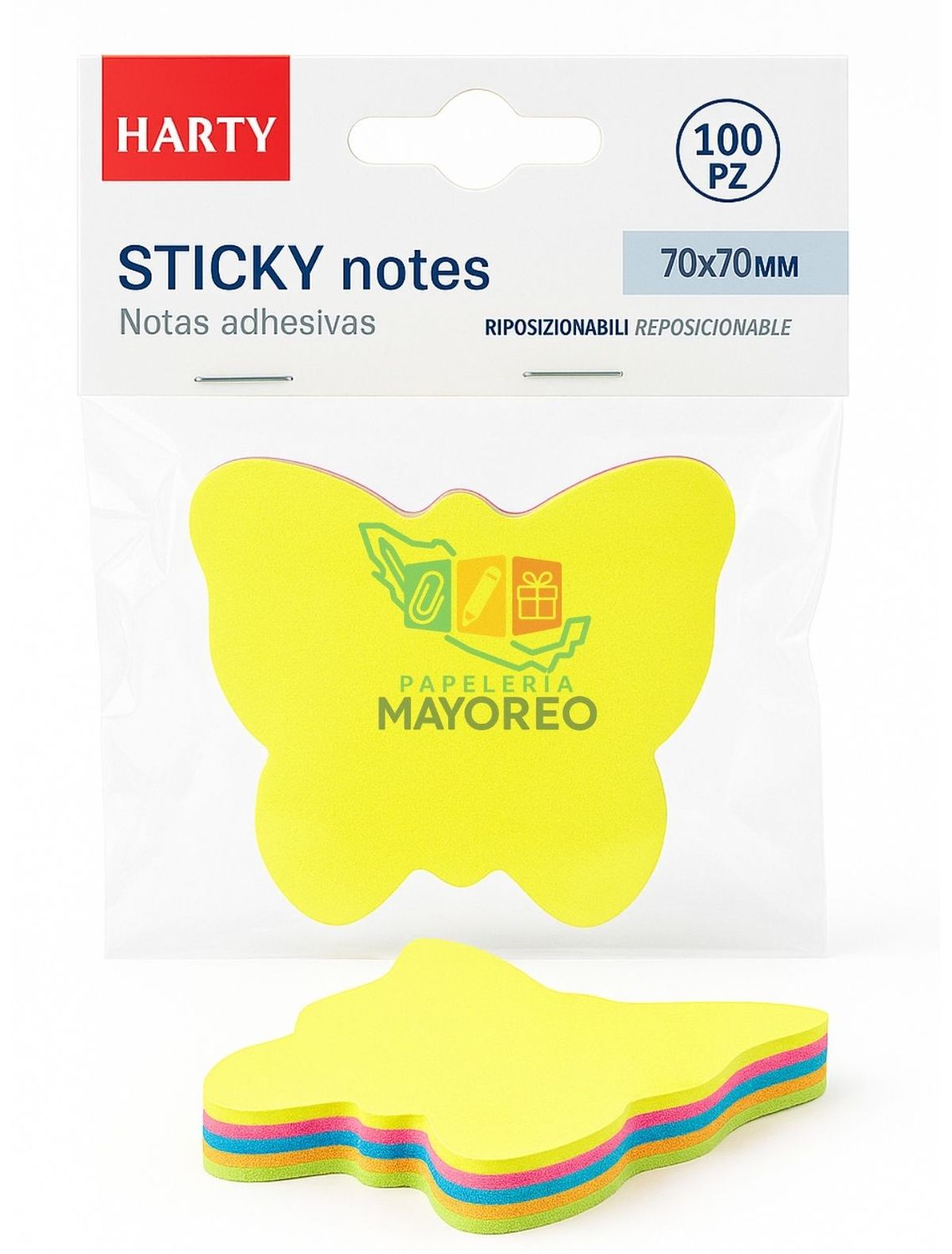 Notas Adhesivas HARTY 70x70 Mariposa