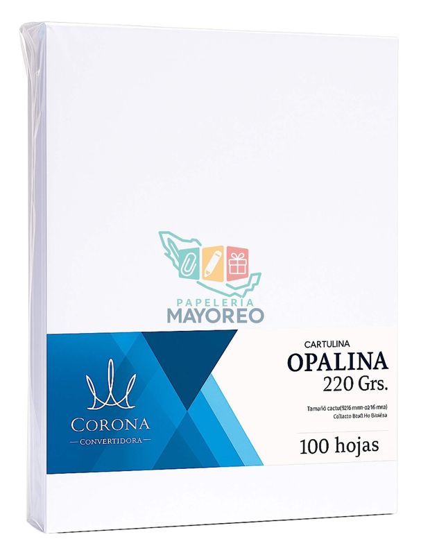 Cartulina Opalina Carta 220g CORONA – 100 hojas