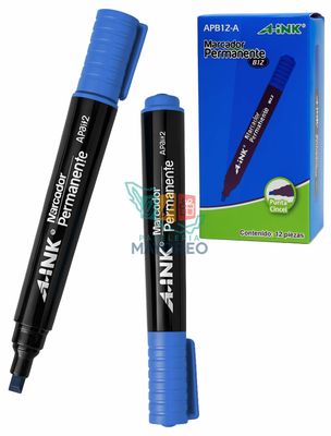 Permanente C/12 piezas – Punta Cincel(gruesa) Azul