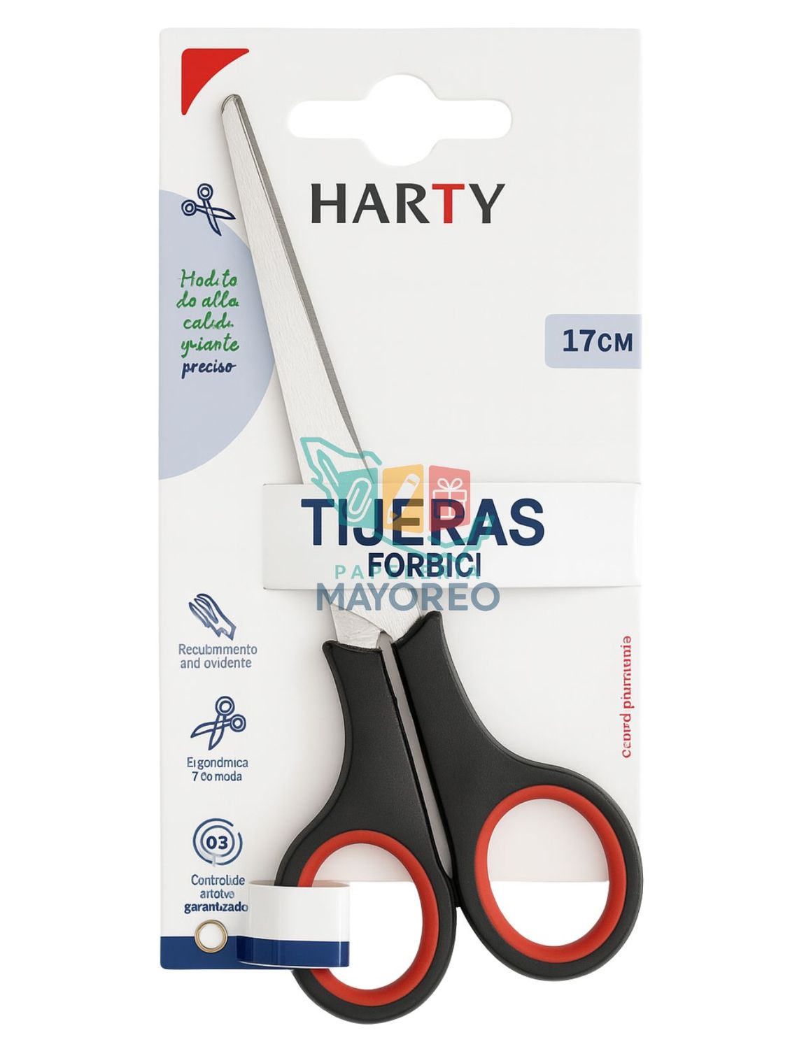 Tijera de oficina 17 cm  HARTY