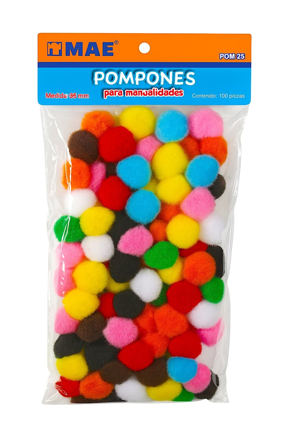Pompones  c/100 pzas 25mm MAE