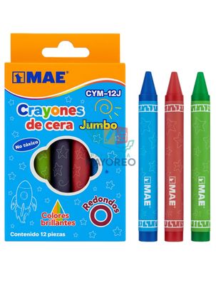 Crayones de Cera Jumbo MAE CYM-12J – Caja c/12 Crayones de Cera Jumbo MAE CYM-12J – Caja c/12