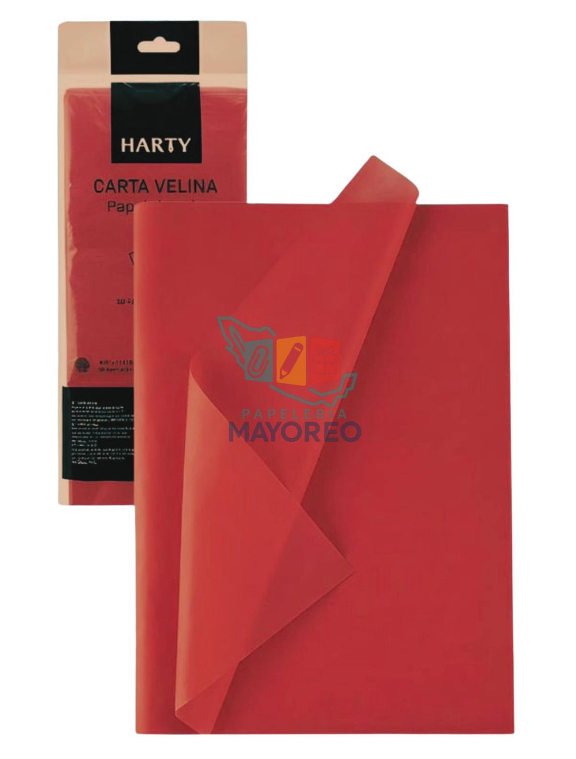 Papel china Rojo c/10 HARTY