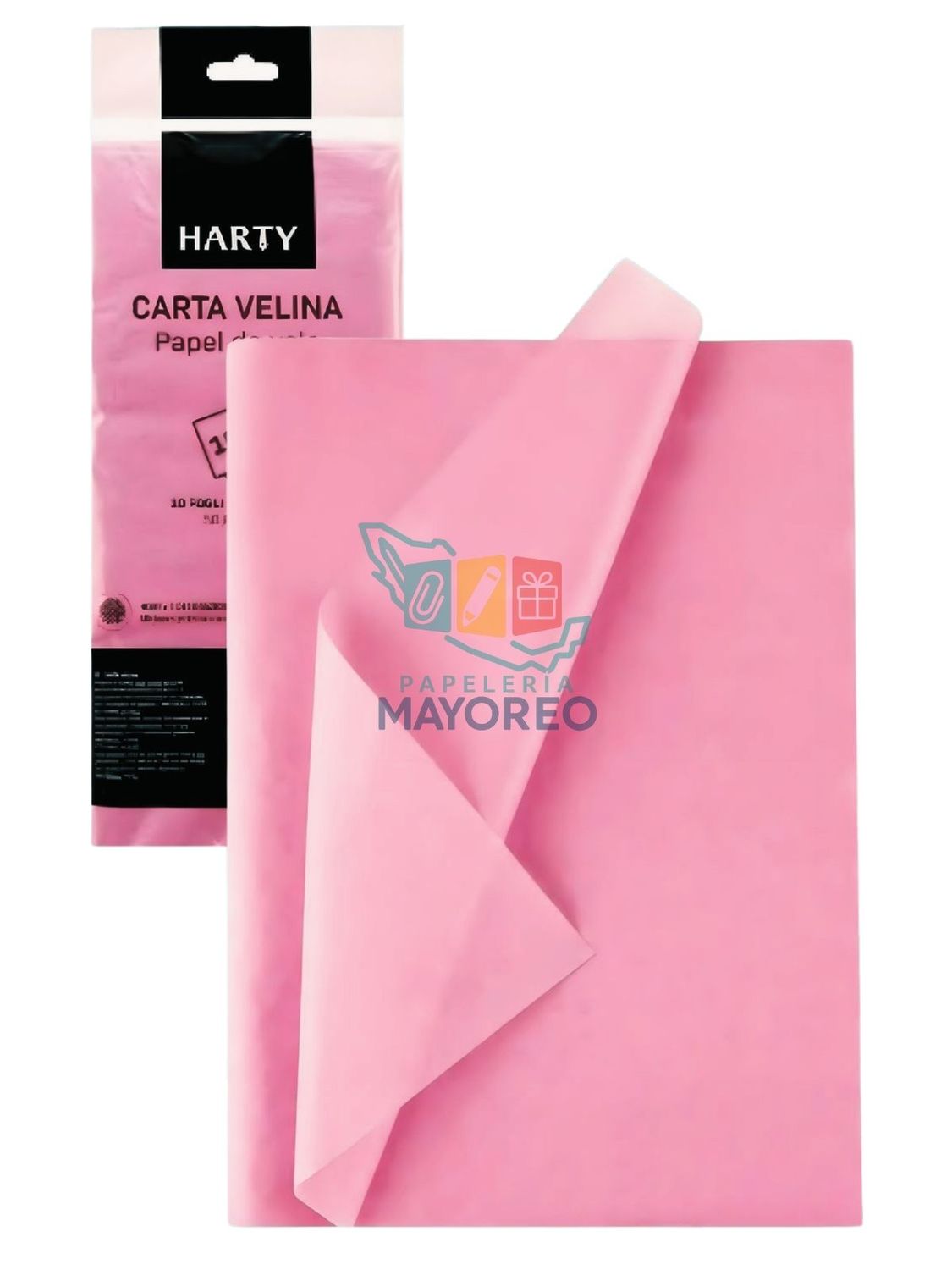 Papel china Rosa c/10 HARTY
