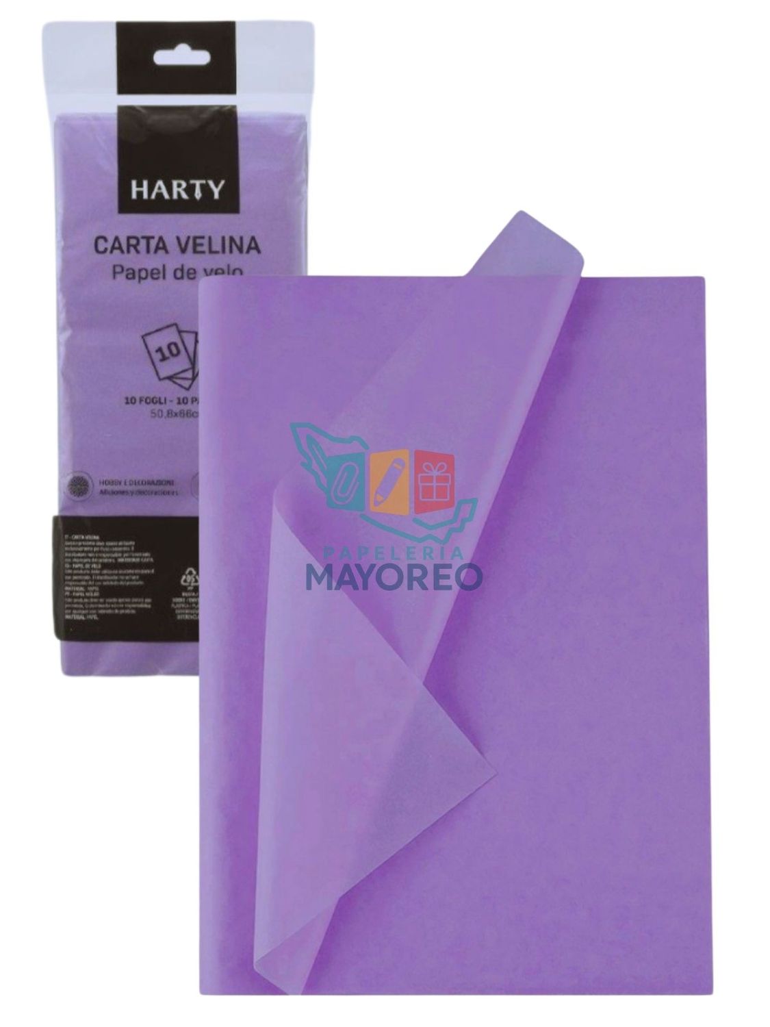Papel china morado c/10 HARTY