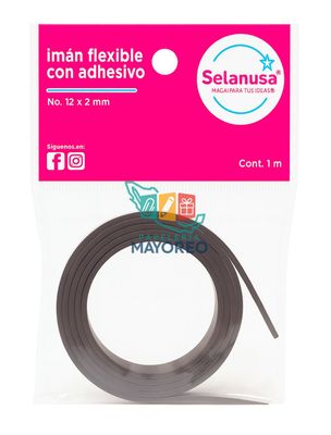 Imán flexible con adhesivo 1 Metro 12mm x 2mm Imán flexible con adhesivo 1 Metro 12mm x 2mm