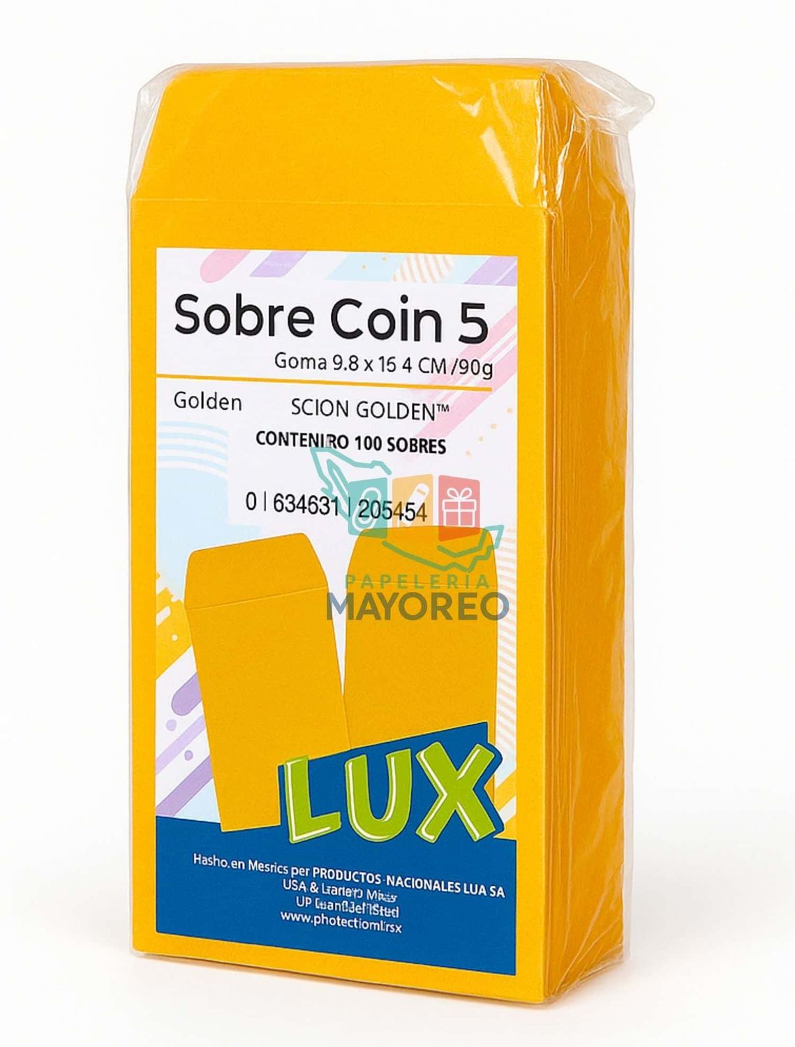 Sobre coin c/50pzas lux