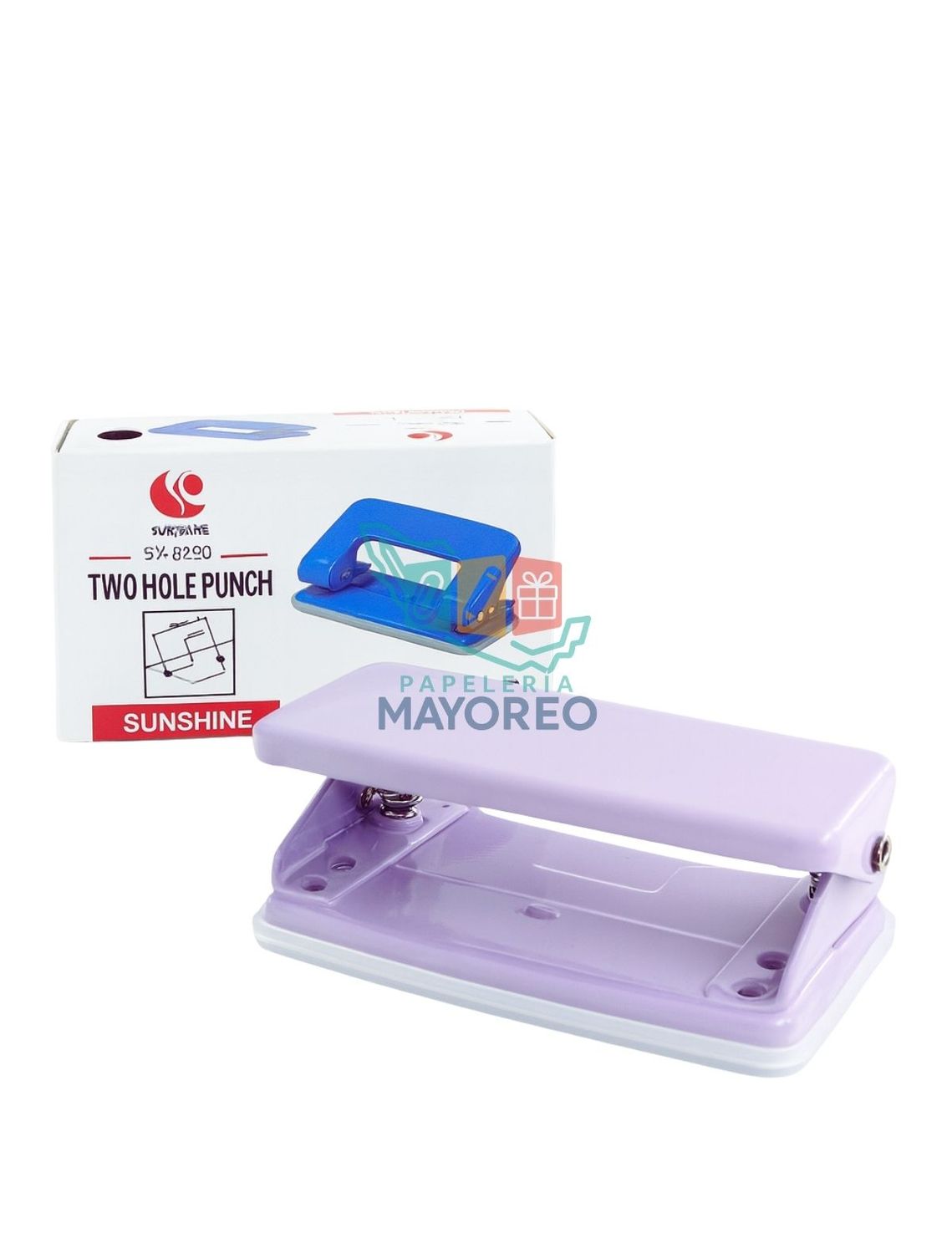 Perforadora metálica 2 orificios sunshine