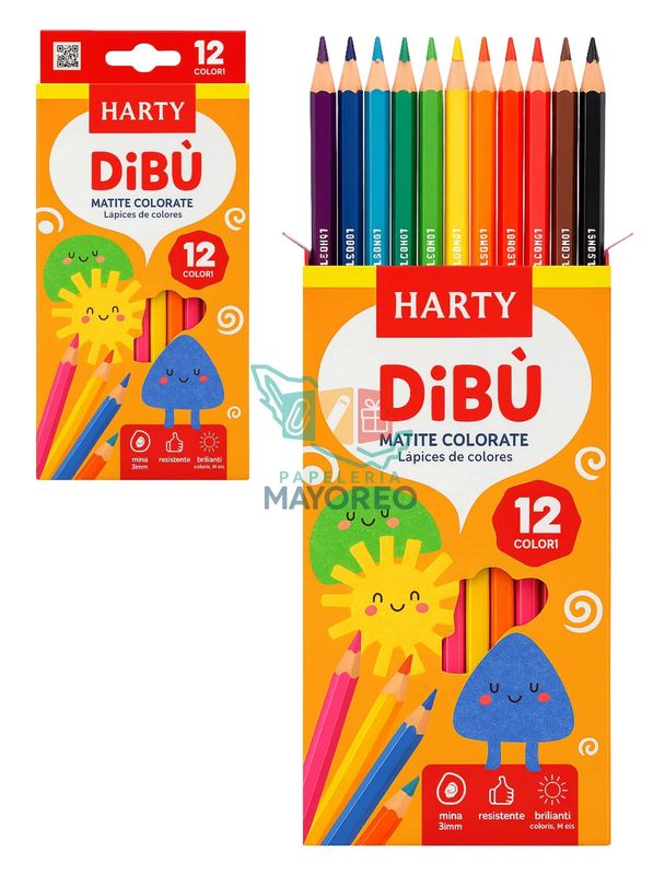 Lápices HARTY DiBÙ 12 Colores