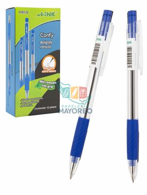 Bolígrafo Retráctil c/12 A-INK Azul