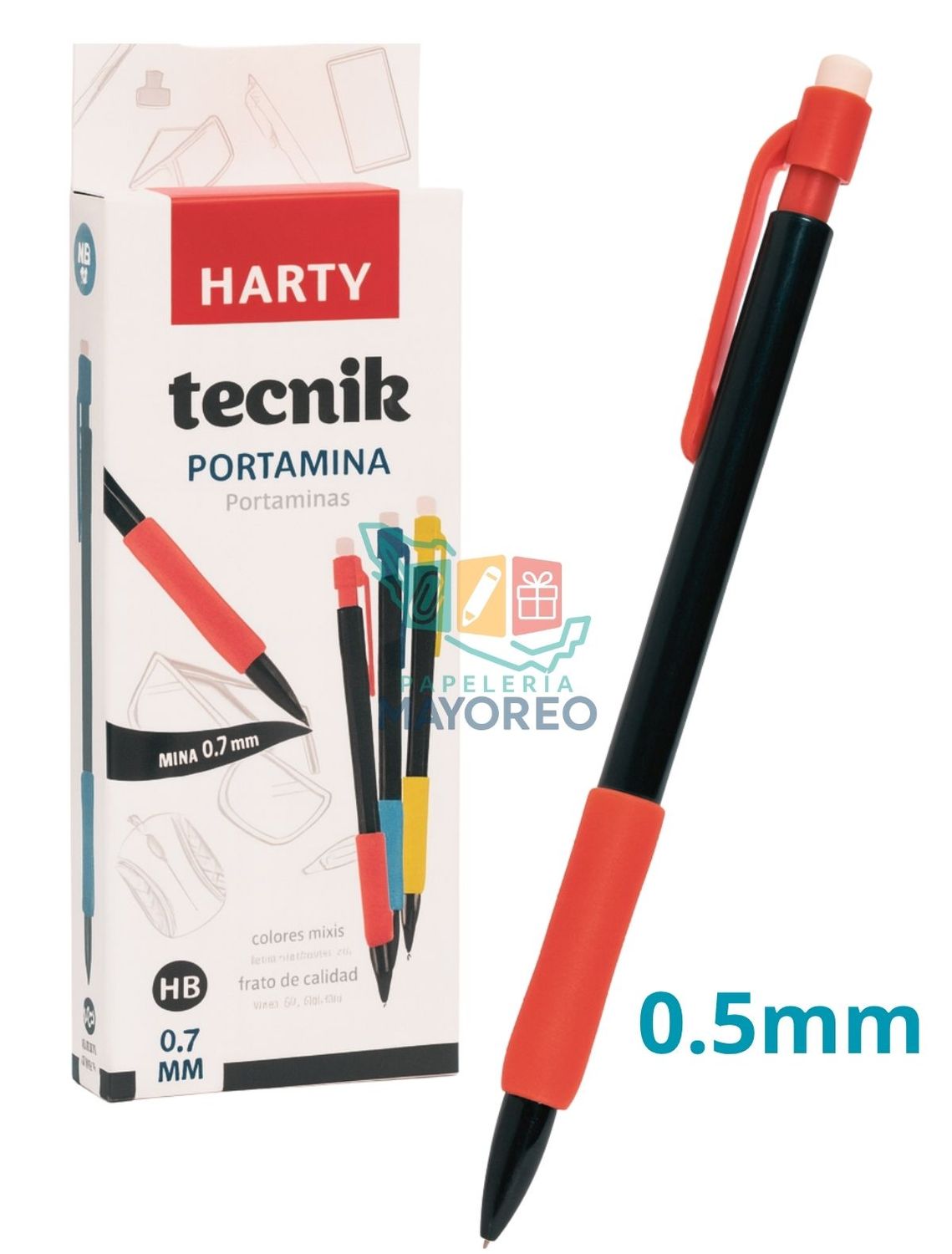Portaminas 0.5 mm con 12 pzas HARTY